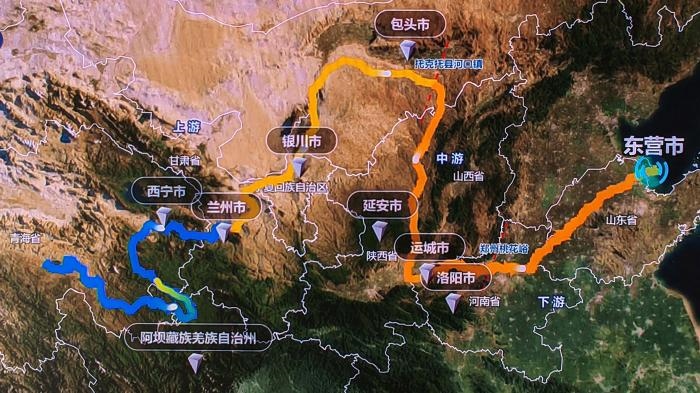 △黃河發(fā)源于青藏高原，呈“幾”字形流經(jīng)青海、四川、甘肅、寧夏、內(nèi)蒙古、山西、陜西、河南、山東9省區(qū)，全長5464公里。(資料圖)