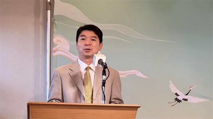 中國(guó)駐東京旅游辦事處主任歐陽(yáng)安致辭。中國(guó)駐東京旅游辦事處供圖