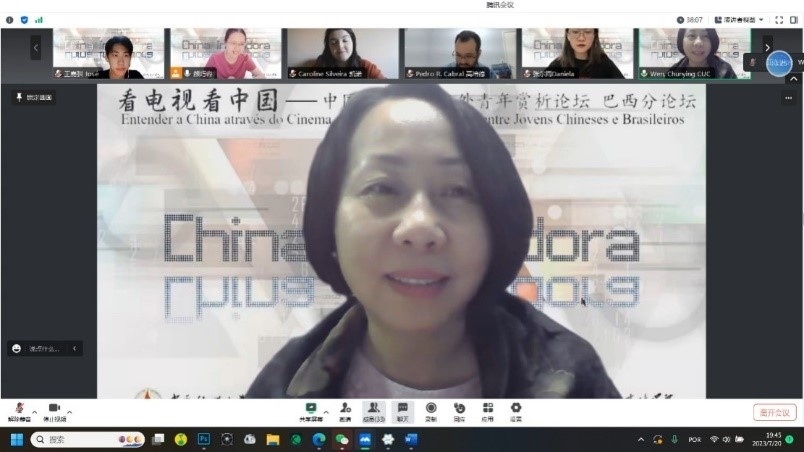 中國傳媒大學(xué)外國語言文化學(xué)院院長文春英教授。 論壇截圖