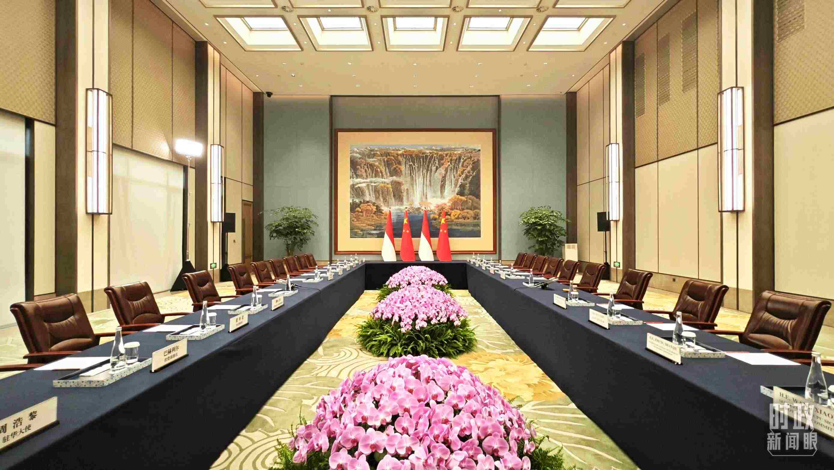 中印尼兩國元首在這里舉行會見。這是會見開始前的場景。（總臺央視記者許永松拍攝）