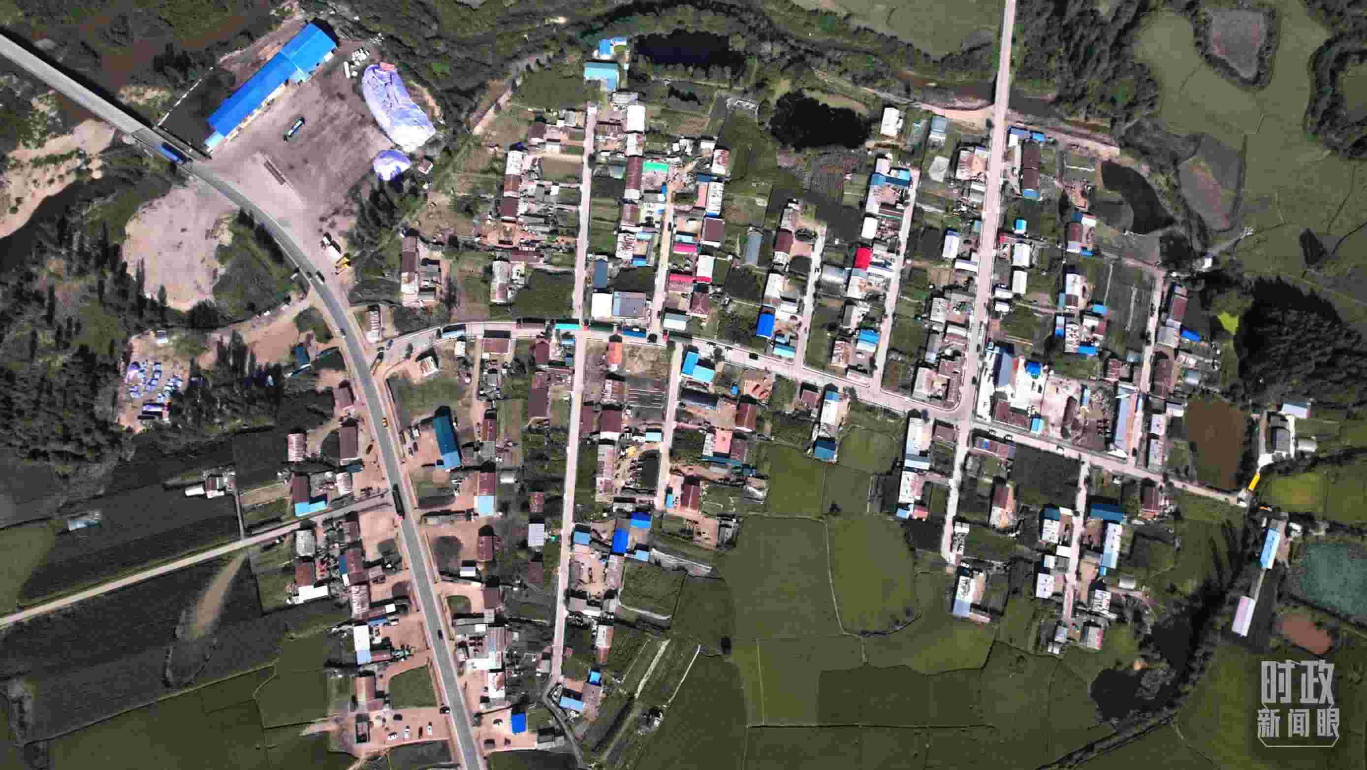 △9月7日，龍王廟村航拍。（總臺國廣記者李晉拍攝）