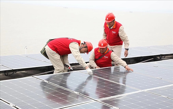 開(kāi)山島微電網(wǎng)的投運(yùn)建設(shè)。受訪(fǎng)者供圖