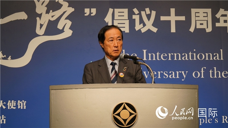 日本經(jīng)團(tuán)聯(lián)副會(huì)長佐藤康博發(fā)言。人民網(wǎng) 蔣曉辰攝