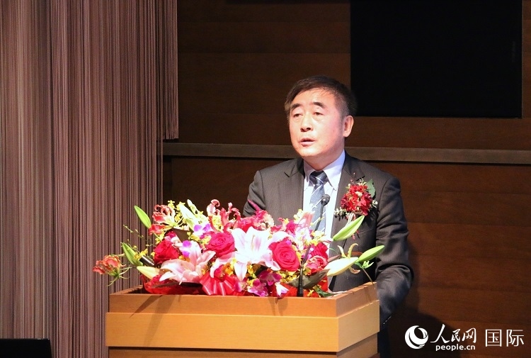 科盟會(huì)長(zhǎng)楊克儉發(fā)表致辭。人民網(wǎng) 許可攝