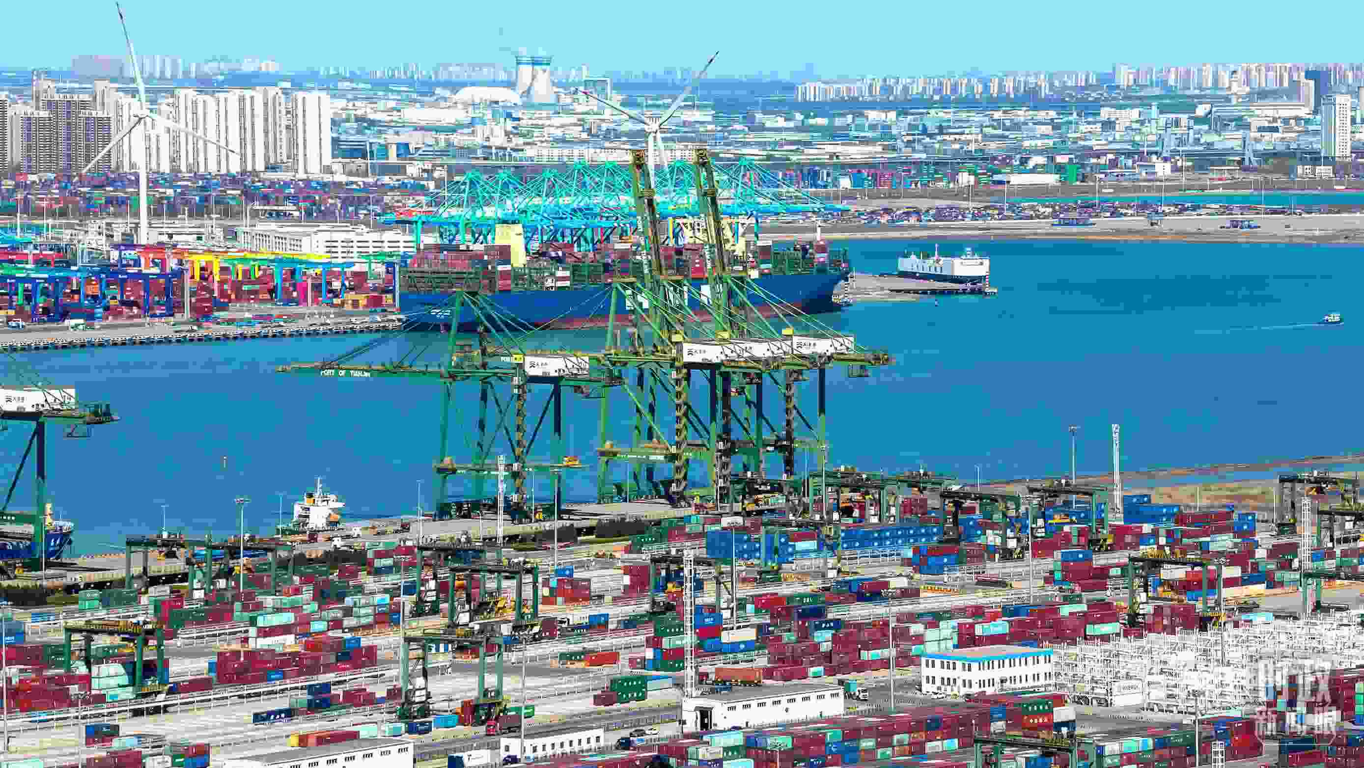 △俯瞰天津港。