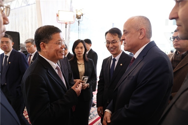 李永明同埃及住房部副部長會談交流。主辦方供圖