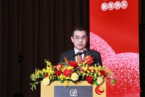 中國駐日本大使吳江浩致辭。人民網 許可攝