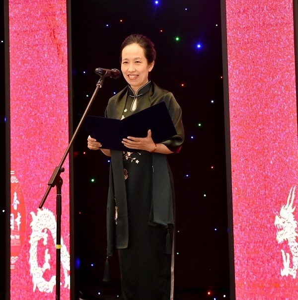 中國(guó)駐阿拉木圖總領(lǐng)事蔣薇致辭。中國(guó)駐阿拉木圖總領(lǐng)館供圖