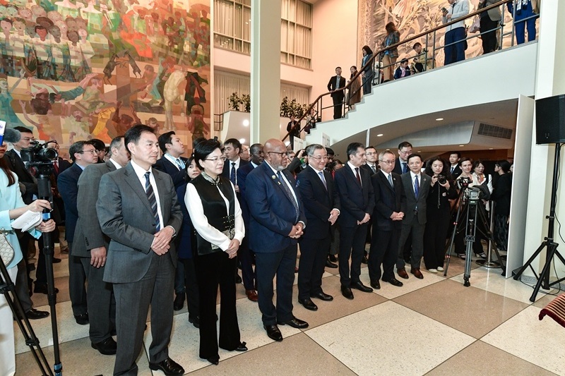 圖為“遇鑒漢字，和合共生”漢字展活動現(xiàn)場。（主辦方供圖）