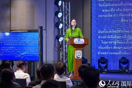 中國駐泰國大使館公使銜參贊常禹萌致辭。（普拉維攝）