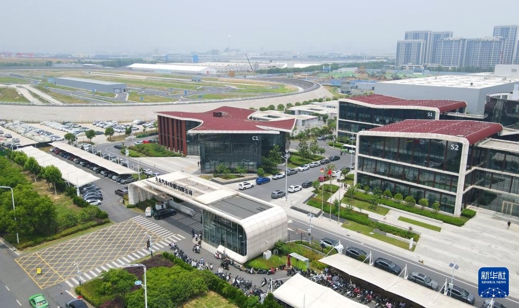 大眾汽車（安徽）有限公司外景（無人機照片，2024年6月7日攝）。新華社記者 郭晨 攝