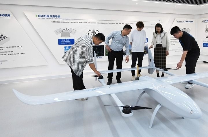 這是中科安飛（合肥）科技有限公司生產(chǎn)的無人機(jī)產(chǎn)品。（2024年5月16日攝）新華社發(fā)（郭如琦 攝）