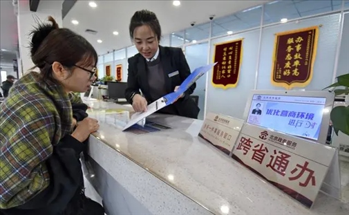 2024年3月25日，北京大興區(qū)，工作人員為群眾辦理跨省政務(wù)事宜。