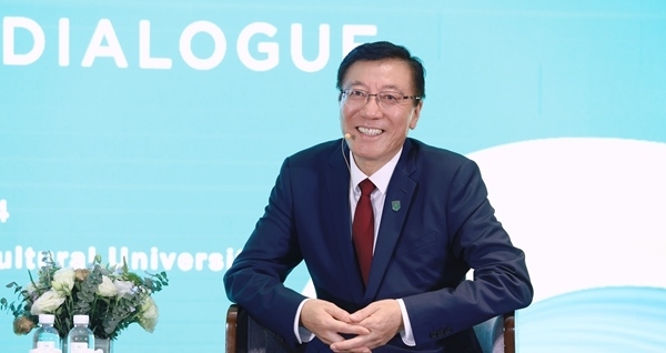 孫其信在2024世界農(nóng)業(yè)科技創(chuàng)新大會首場大咖對話上發(fā)言。中國農(nóng)業(yè)大學(xué)供圖