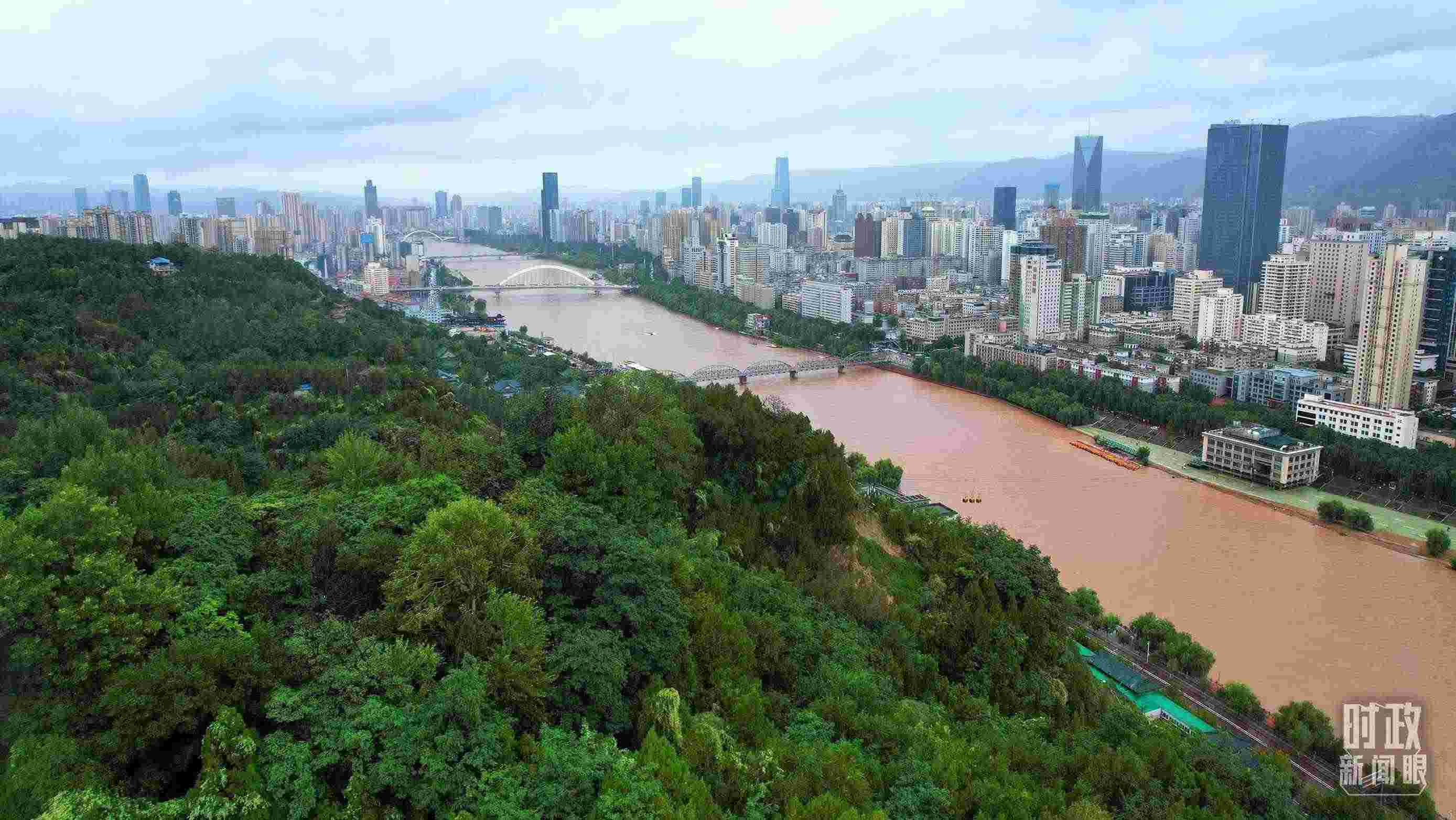 △黃河蘭州段。（總臺央視記者范凱拍攝）