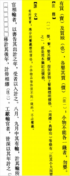 △“買賣的時候，應(yīng)分別掛上價格標(biāo)簽標(biāo)明價格，小件物品每件不到一錢的，不必懸掛標(biāo)簽。”