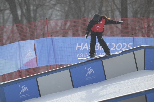 2月8日，張小楠在比賽中。新華社記者 楊冠宇攝
