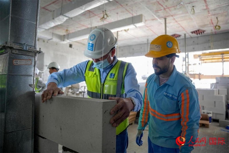 砌墻。人民網(wǎng)塔里克·易卜拉欣攝