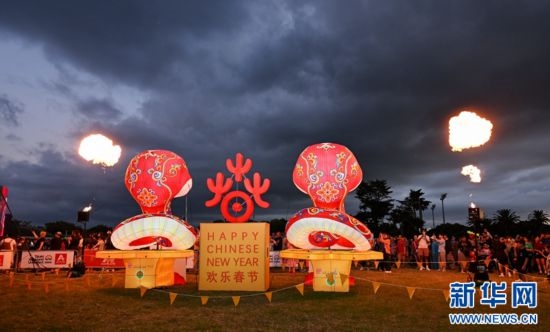 圖為游客在2025年奧克蘭元宵燈節(jié)游覽。（圖片由奧克蘭中國文化中心提供）