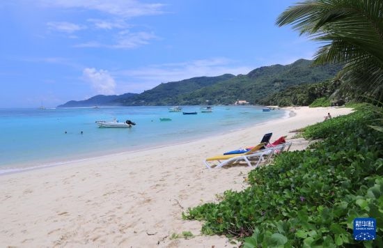 3月19日，游客在塞舌爾馬埃島海邊休閑。新華社記者 董江輝 攝