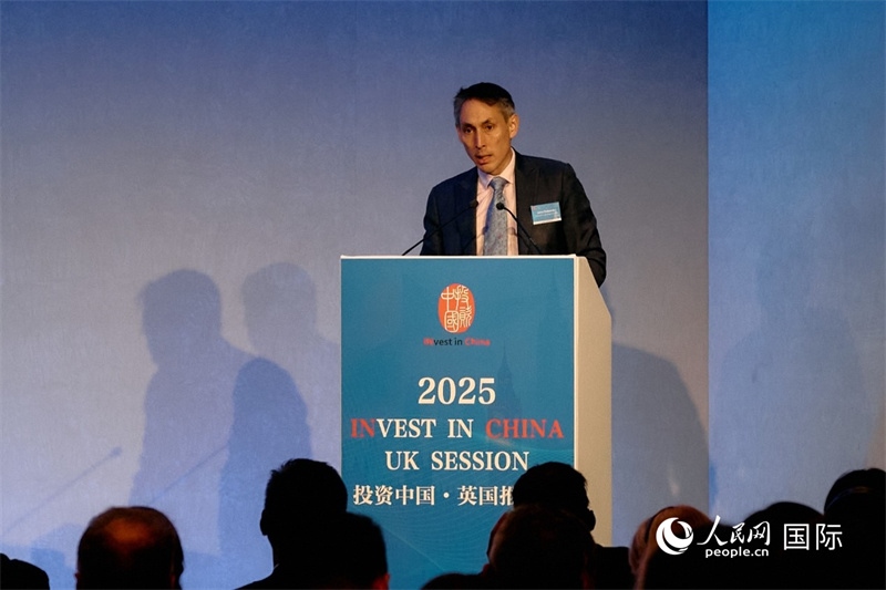英國商業(yè)貿(mào)易部投資總監(jiān)吳僑文發(fā)表致辭。楊浩鵬攝