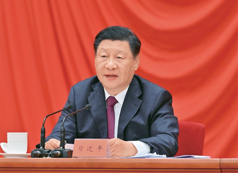 2022年5月10日，慶祝中國共產(chǎn)主義青年團(tuán)成立100周年大會(huì)在北京人民大會(huì)堂隆重舉行。中共中央總書記、國家主席、中央軍委主席習(xí)近平在大會(huì)上發(fā)表重要講話。 新華社記者 岳月偉/攝