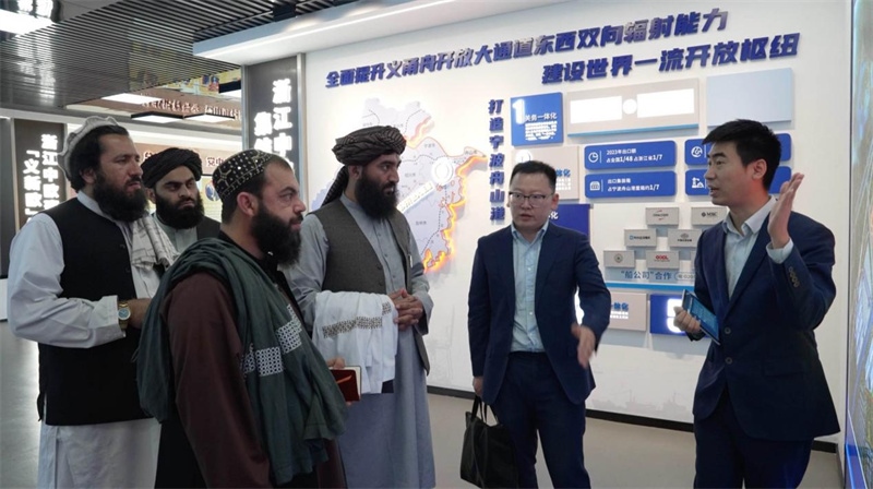 代表團在義新歐班列始發(fā)站參觀。CGTN記者 楊剛攝